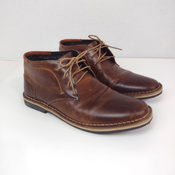 Steve Madden Men's Harken 247 cognac leather shoes size (7.5) - Picture 1 of 12